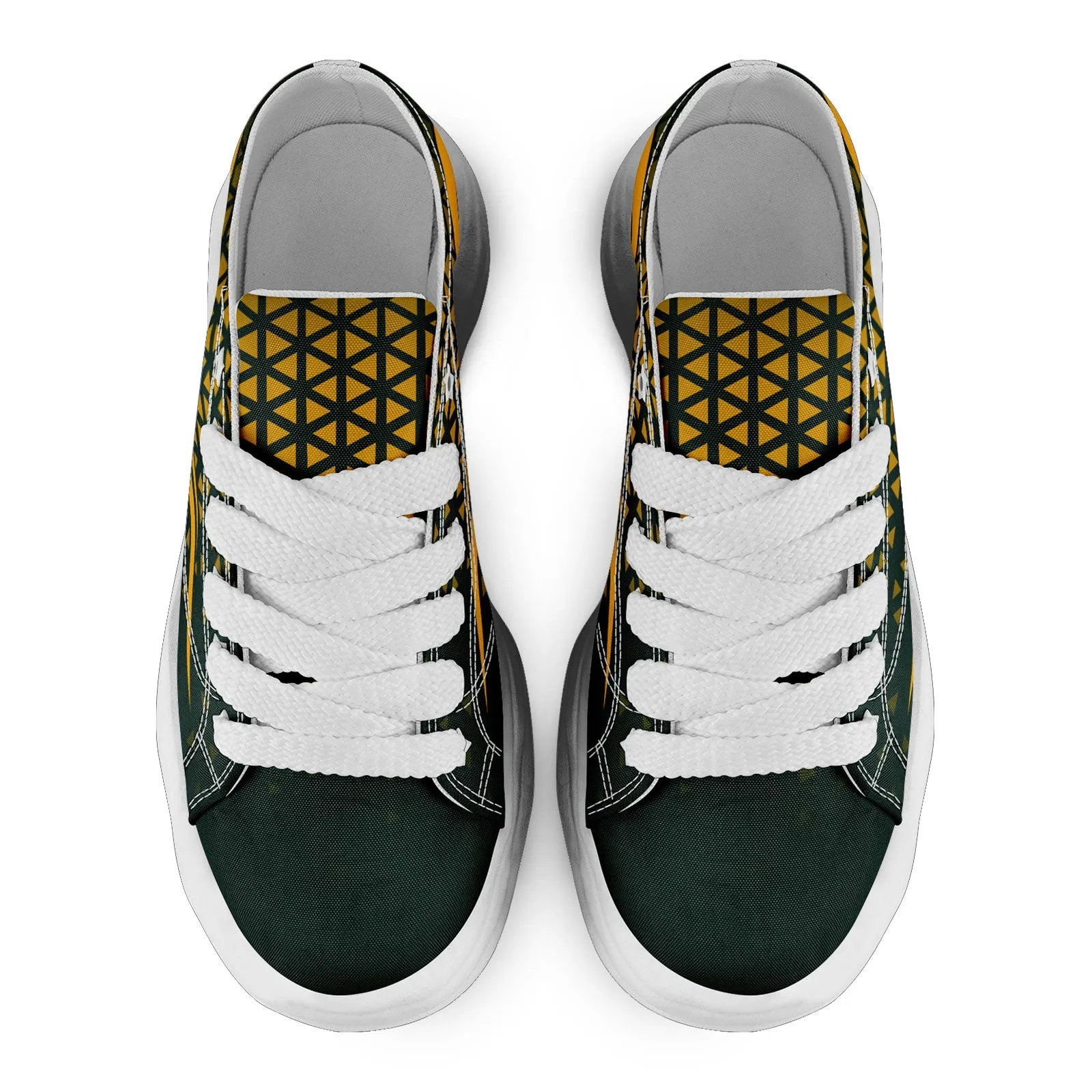 Custom Green Yellow Wisconsin Shoes Personalized Sneaker FN038-D023003-13