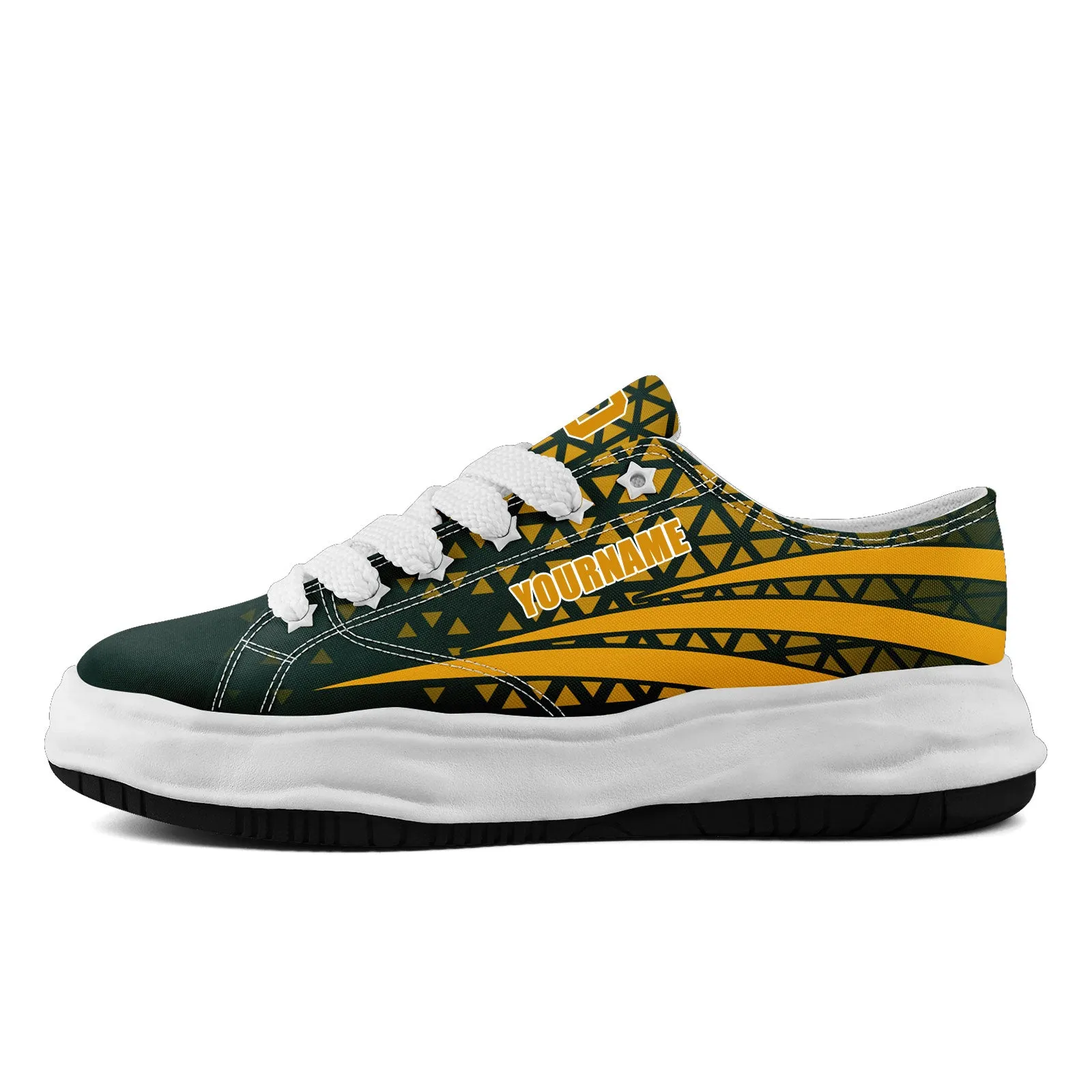 Custom Green Yellow Wisconsin Shoes Personalized Sneaker FN038-D023003-13