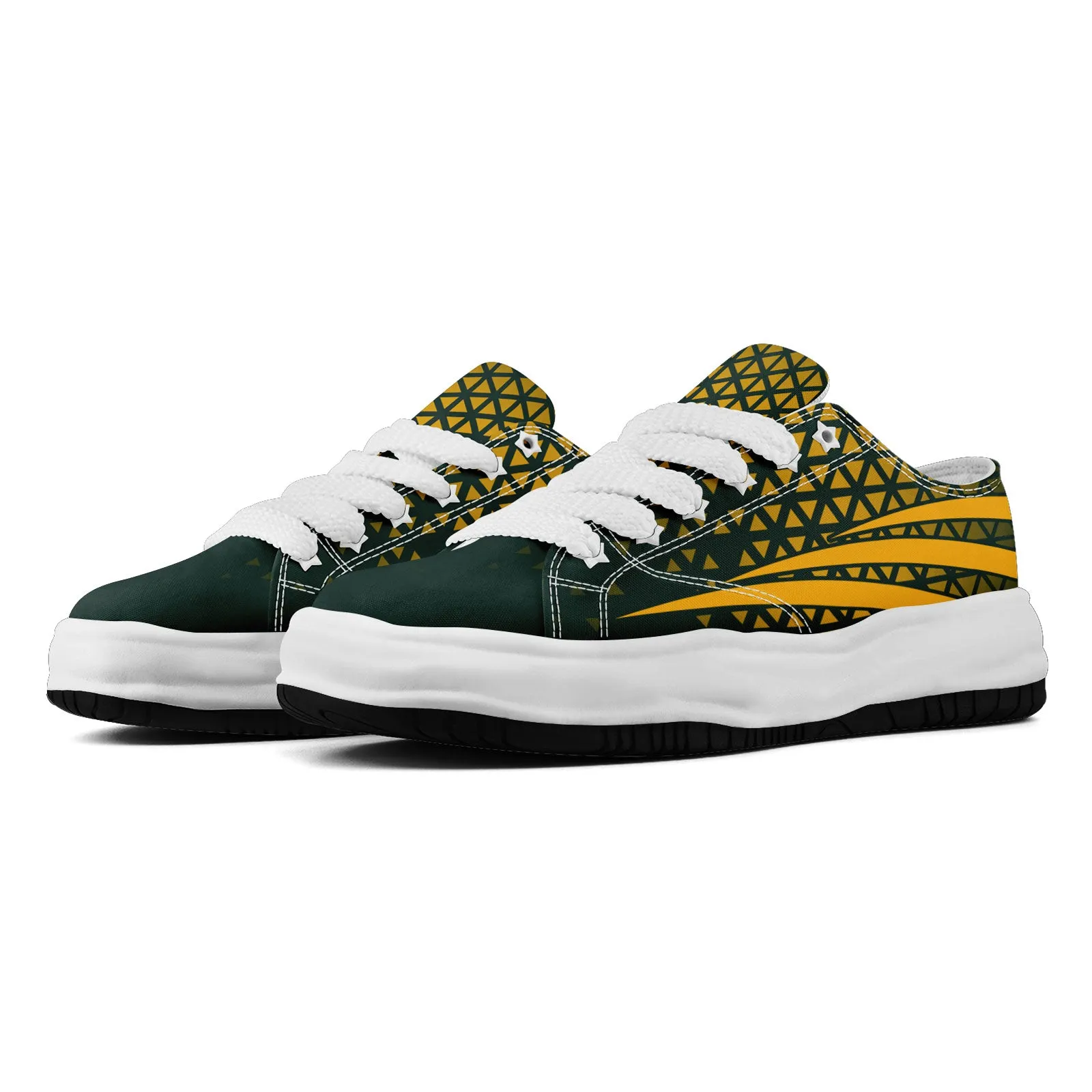 Custom Green Yellow Wisconsin Shoes Personalized Sneaker FN038-D023003-13