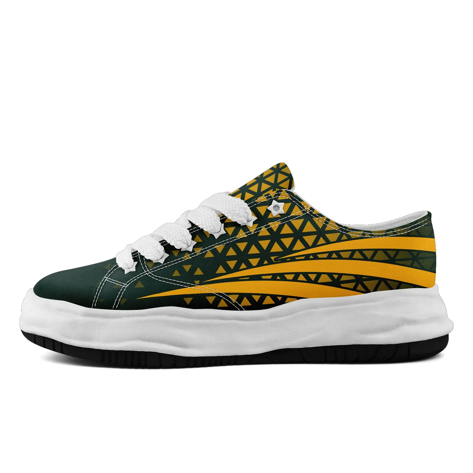 Custom Green Yellow Wisconsin Shoes Personalized Sneaker FN038-D023003-13