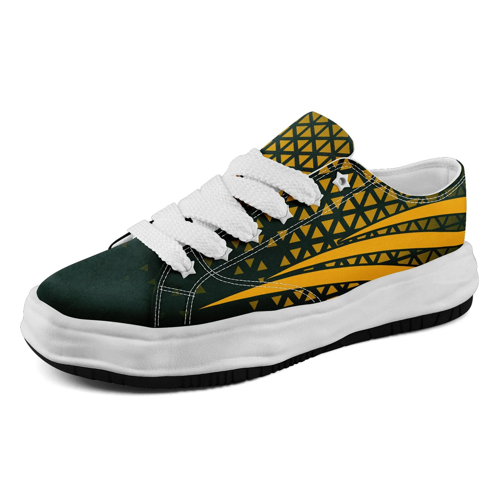 Custom Green Yellow Wisconsin Shoes Personalized Sneaker FN038-D023003-13