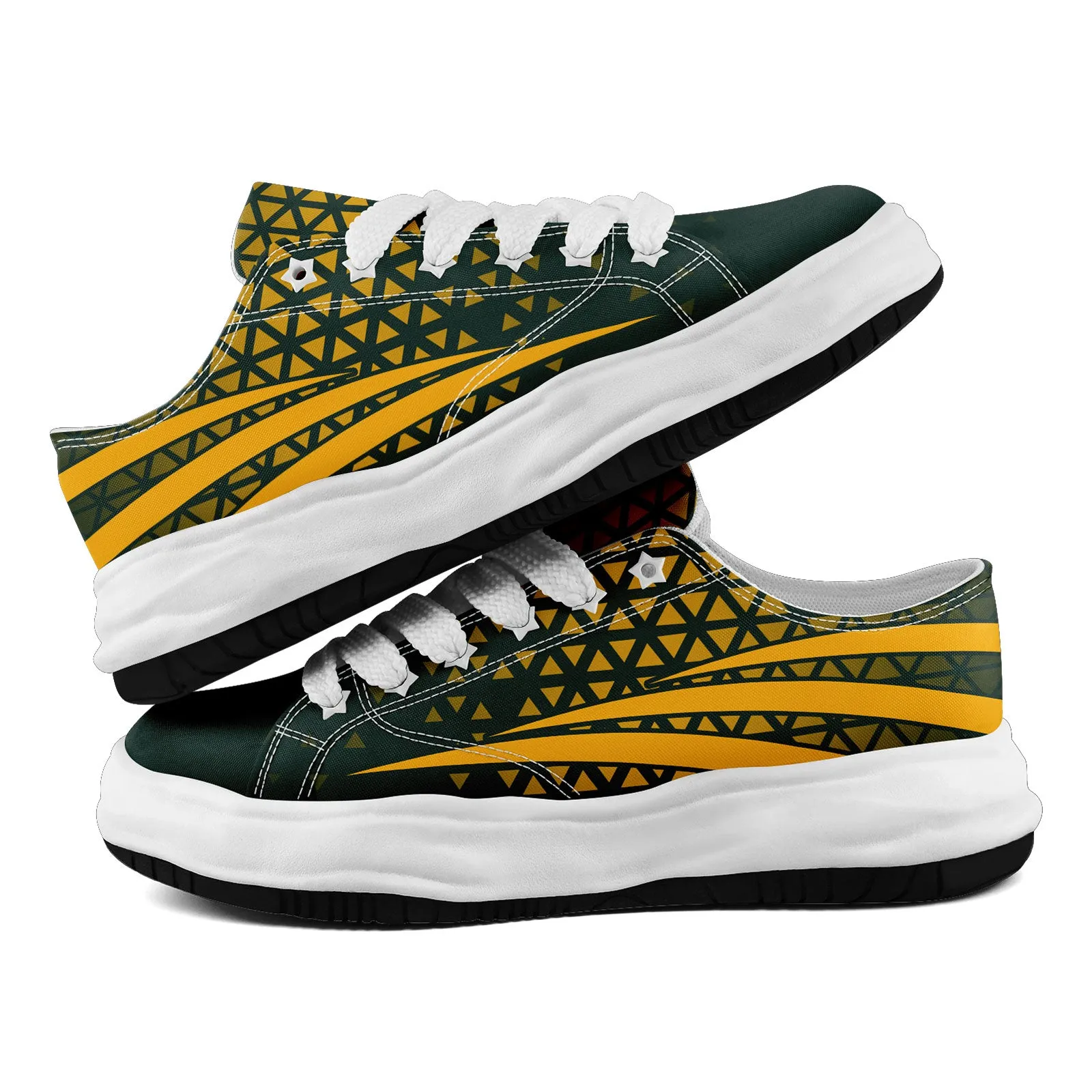 Custom Green Yellow Wisconsin Shoes Personalized Sneaker FN038-D023003-13