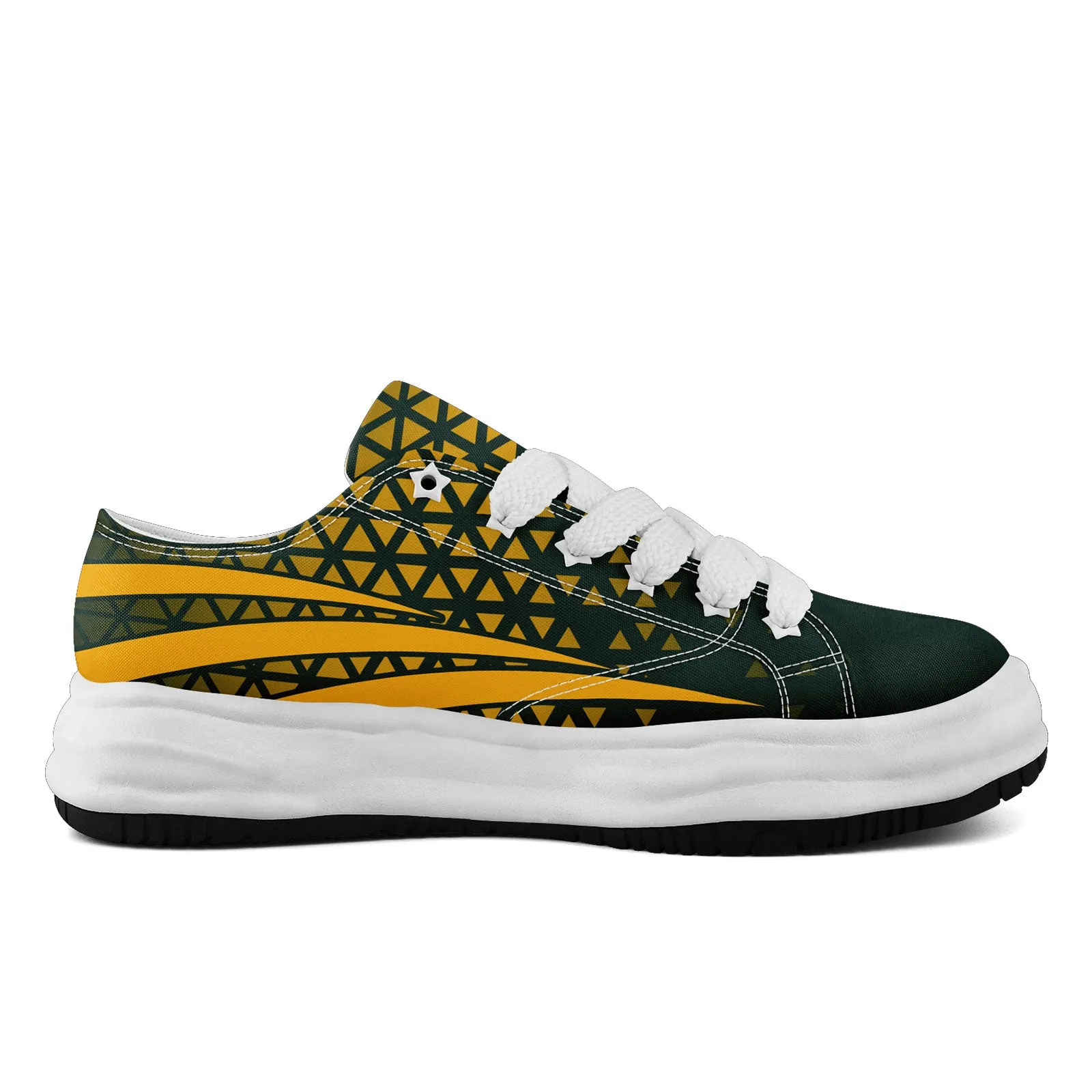 Custom Green Yellow Wisconsin Shoes Personalized Sneaker FN038-D023003-13