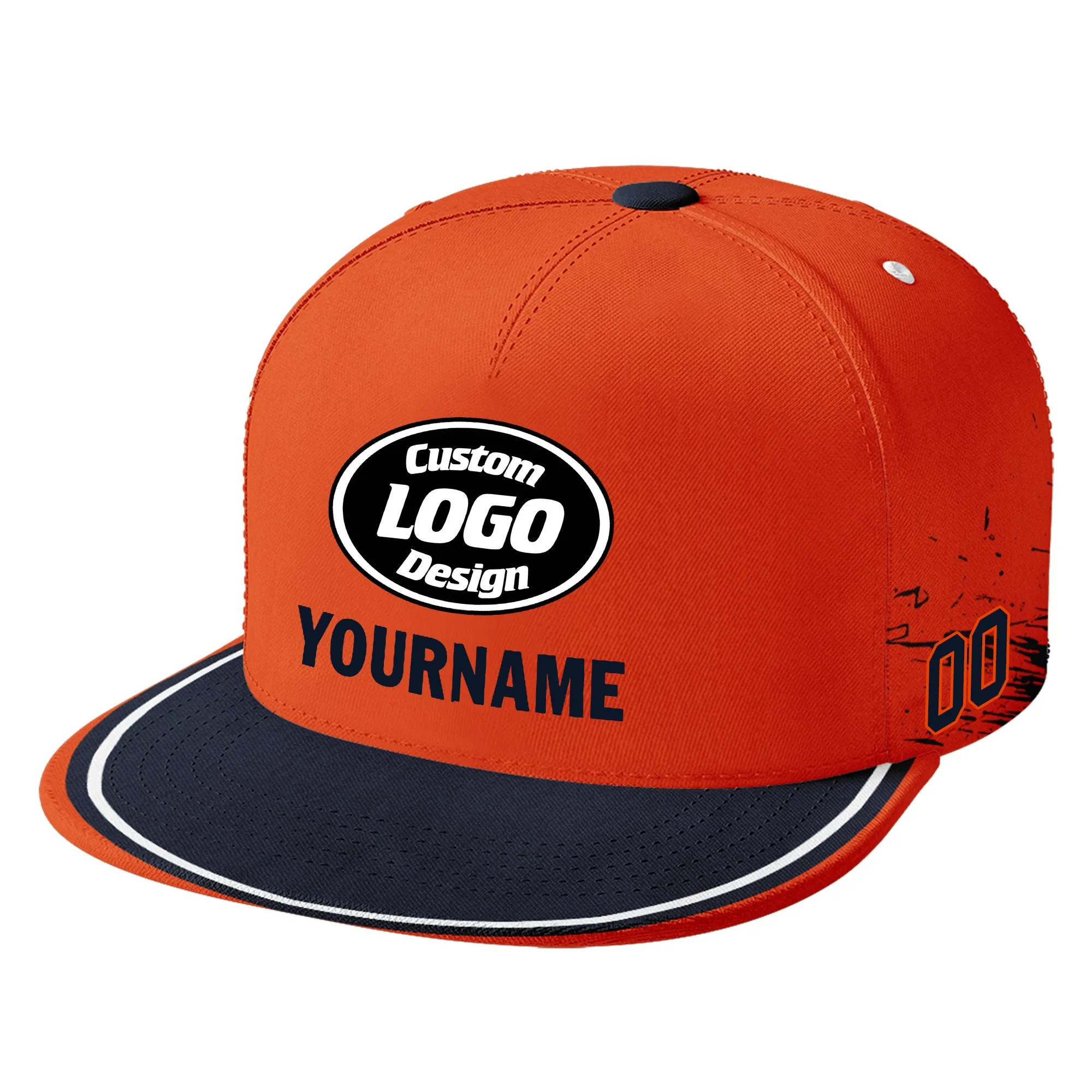 Custom Orange Blue Chicago MaxSoul Shoes and Hat Combo Offer Personalized Combo ZH-D020264-7