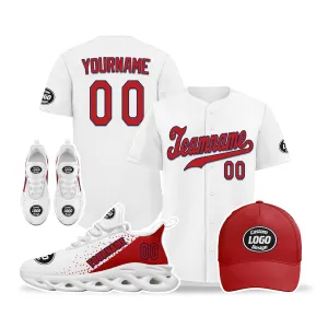 Custom White Red Jersey MaxSoul Shoes and Hat Combo Offer Personalized ZH-D0b0088-a