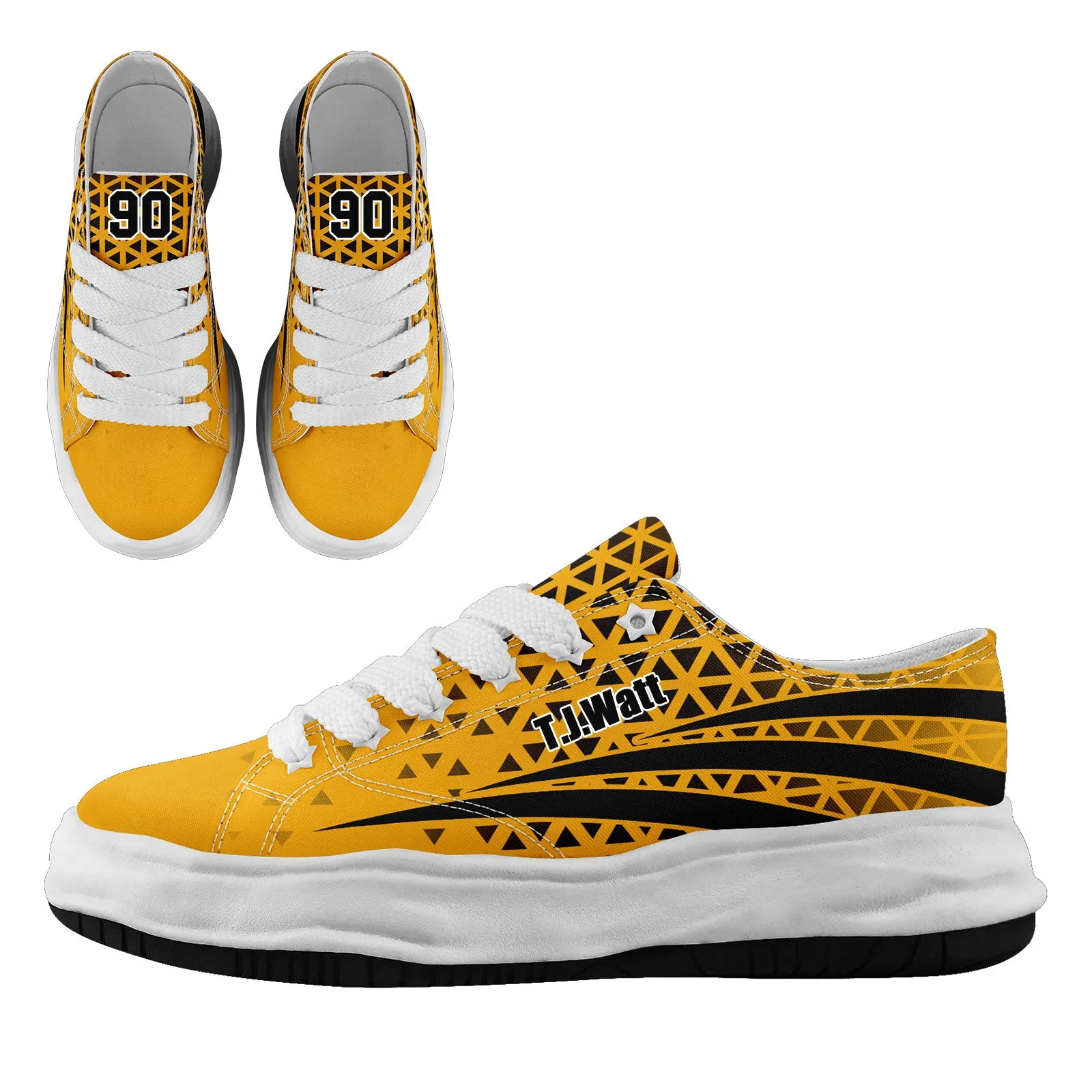 Custom Yellow Black Pennsylvania Shoes Personalized Sneaker FN038-D023003-30