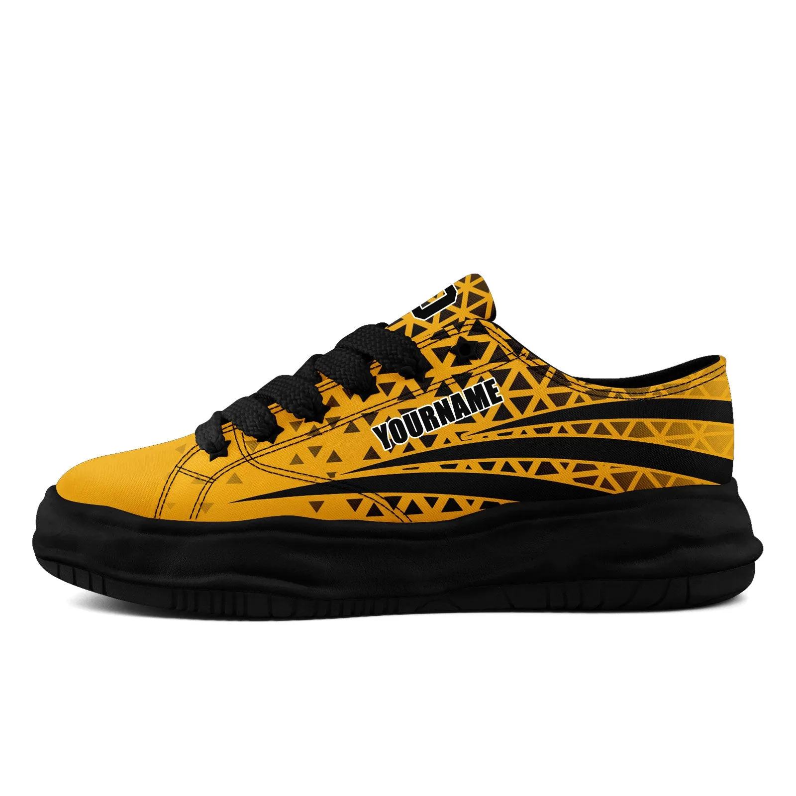 Custom Yellow Black Pennsylvania Shoes Personalized Sneaker FN038-D023003-30