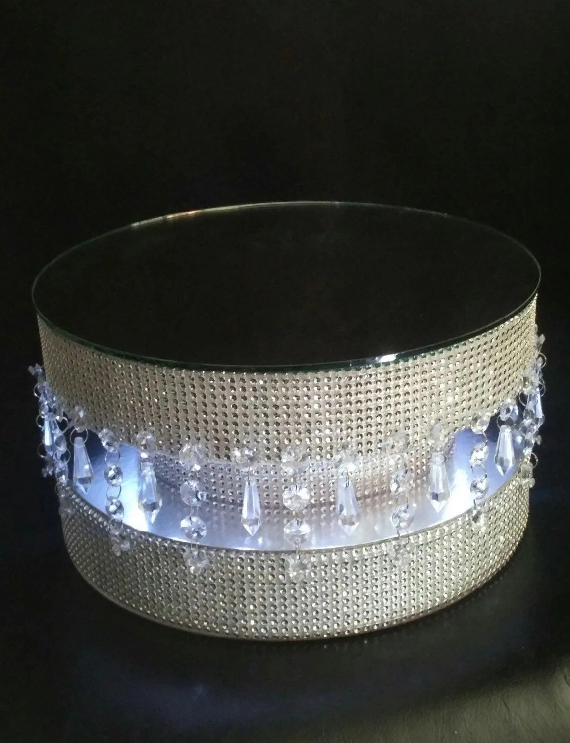 Diamante or Pearl crystal linked Podium style cake stand by Crystal wedding uk