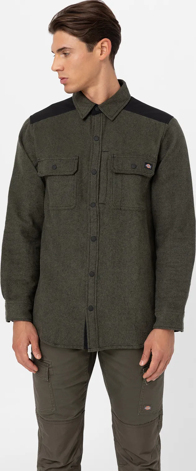 Dickies Men&#x27;s Performance Heavy Flannel Check Shirt Miltary Green/Black | Buy Dickies Men&#x27;s Performance Heavy Flannel Check Shirt Miltary Green/Black here | Outnorth