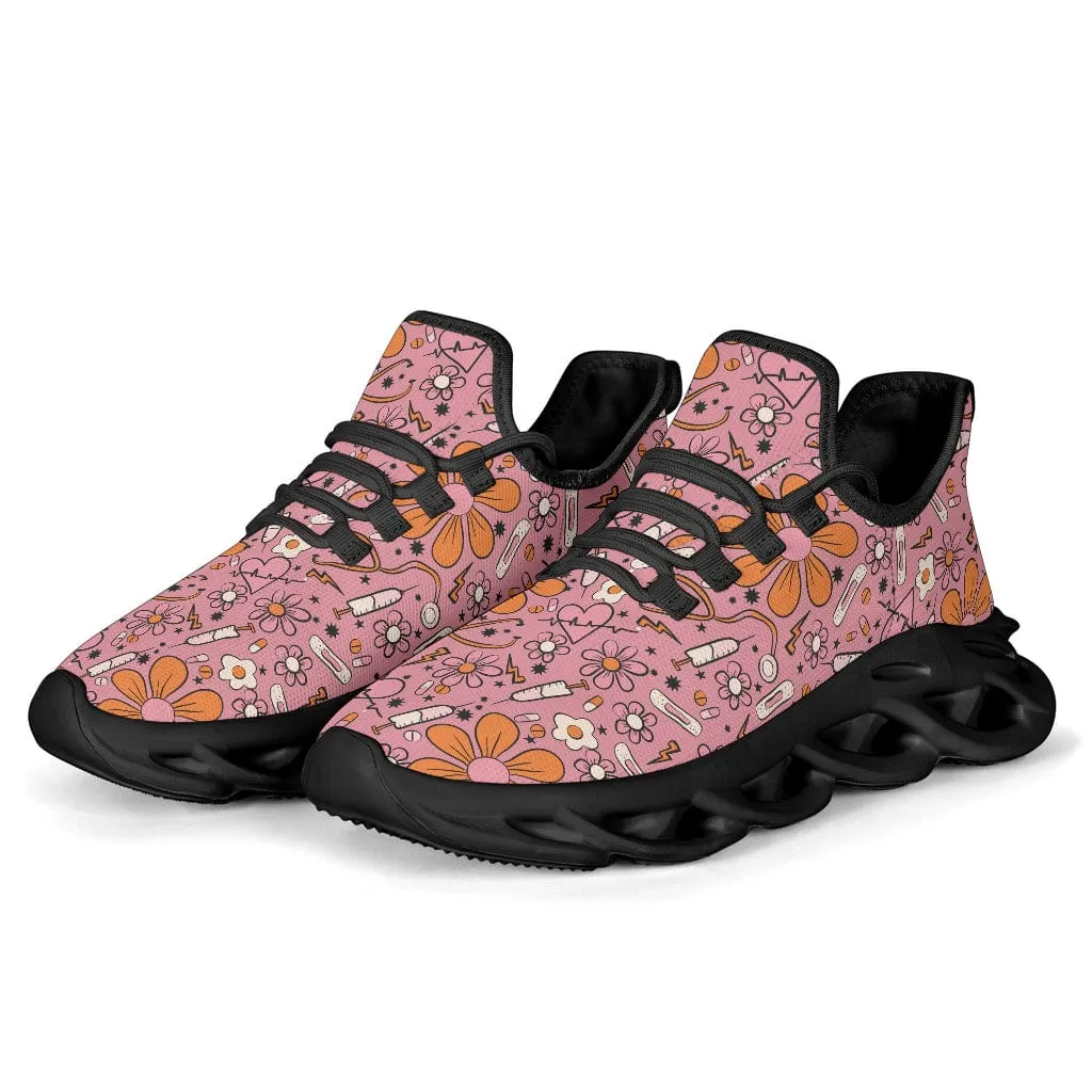 Doctor Nurse Medics Sunflower Pink Sneakers