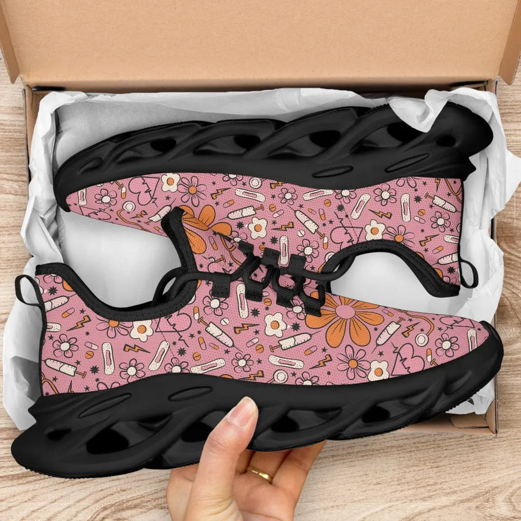 Doctor Nurse Medics Sunflower Pink Sneakers