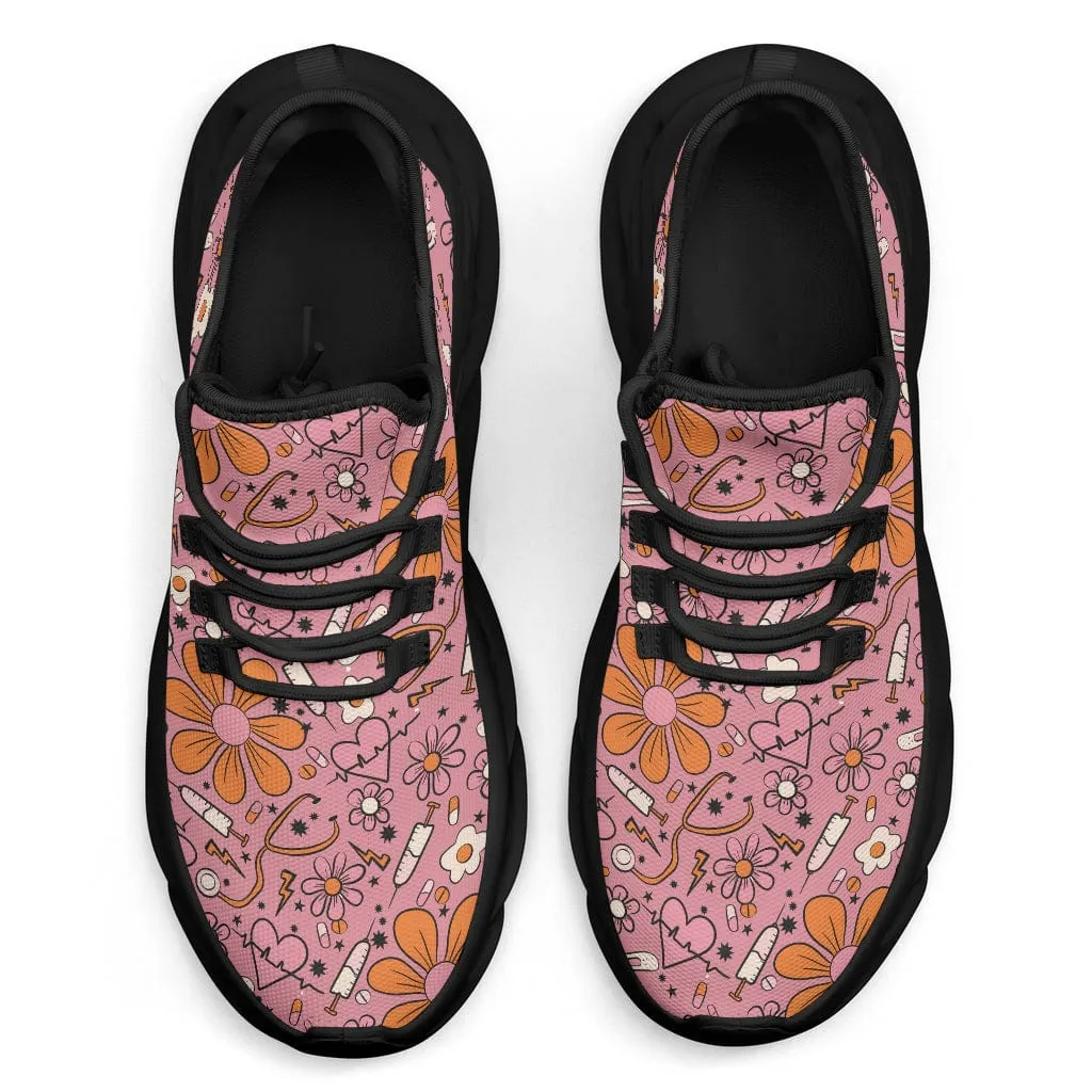 Doctor Nurse Medics Sunflower Pink Sneakers