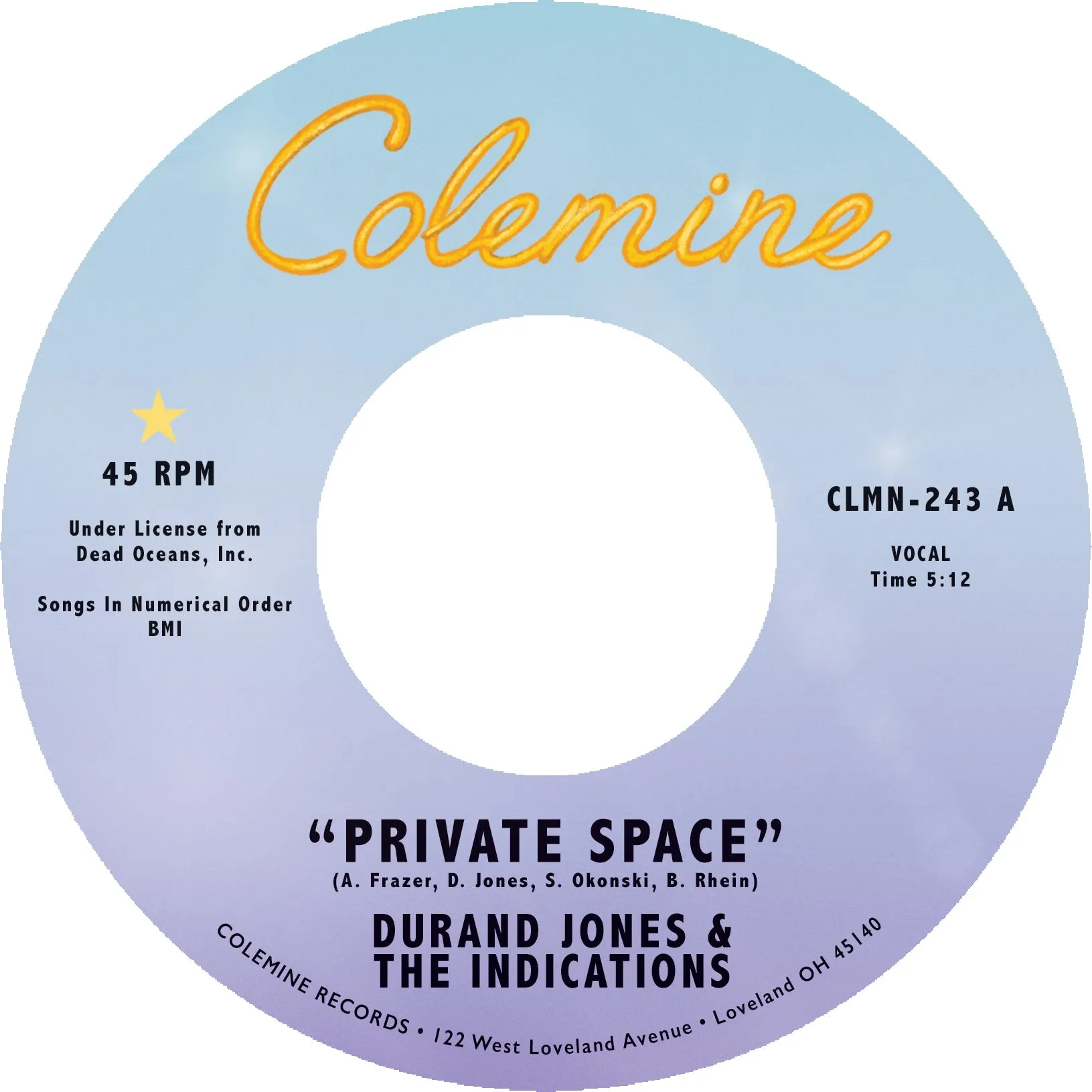 DURAND JONES & THE INDICATIONS - Private Space / Sea of Love