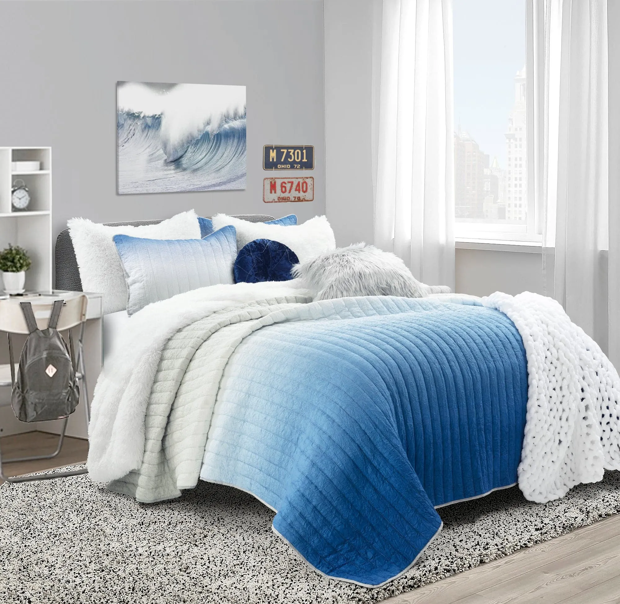 Emma Faux Fur Comforter Set