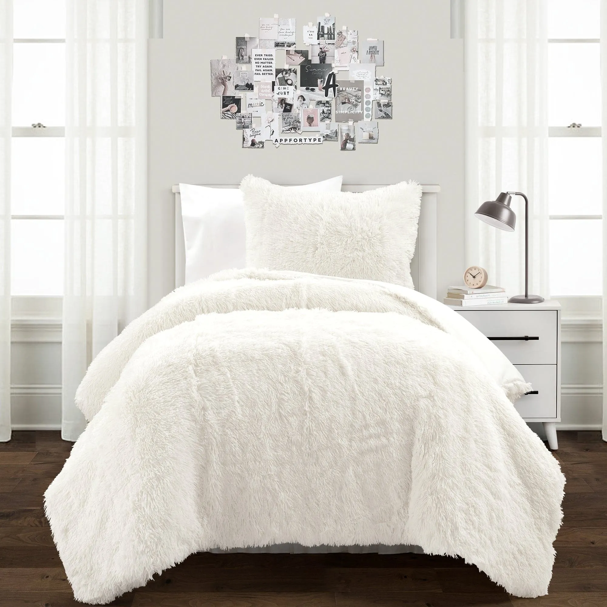 Emma Faux Fur Comforter Set