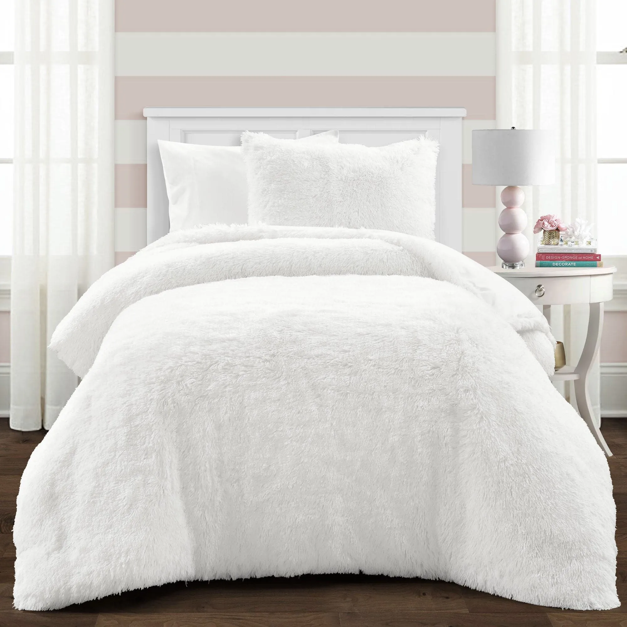 Emma Faux Fur Comforter Set