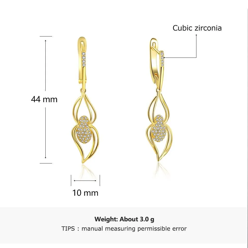 Fashion Long Wave Dangle Double Loop Drop Earrings, Wedding Jewelry for Women