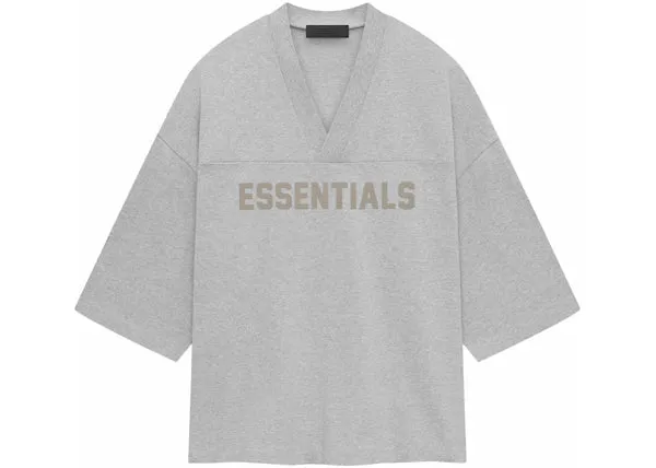 Fear of God Essentials Heavy Jersey Football Tee Light Heather Grey