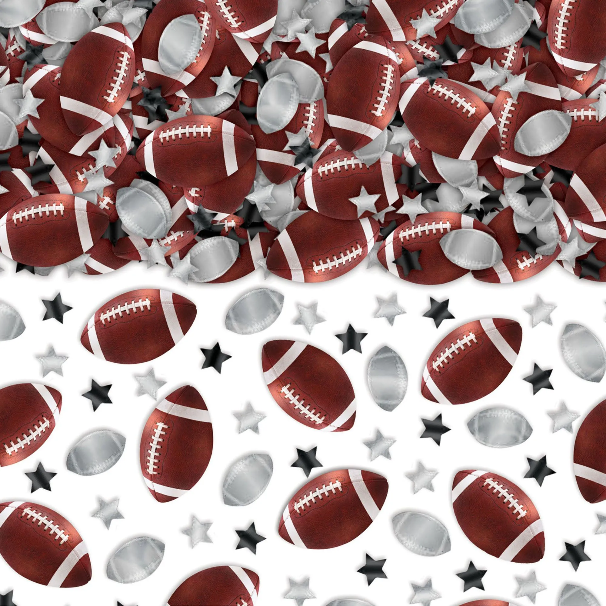 Football & Silver Star Table Scatter Confetti Party Decorations