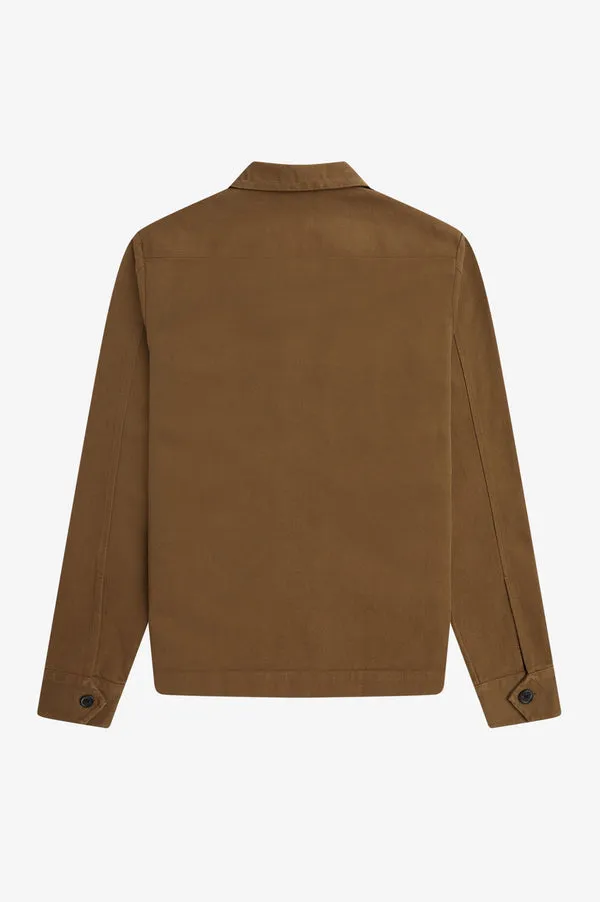 Fred Perry Heavy Twill Overshirt - Shaded Stone