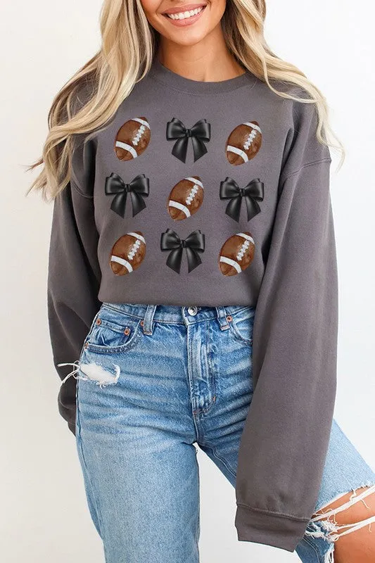 *Gameday Football Black Bows Fall Sweatshirt