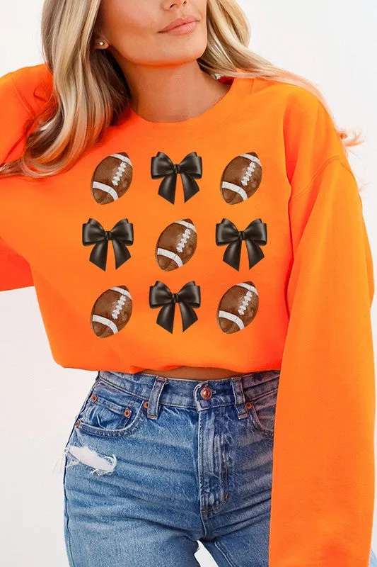 *Gameday Football Black Bows Fall Sweatshirt