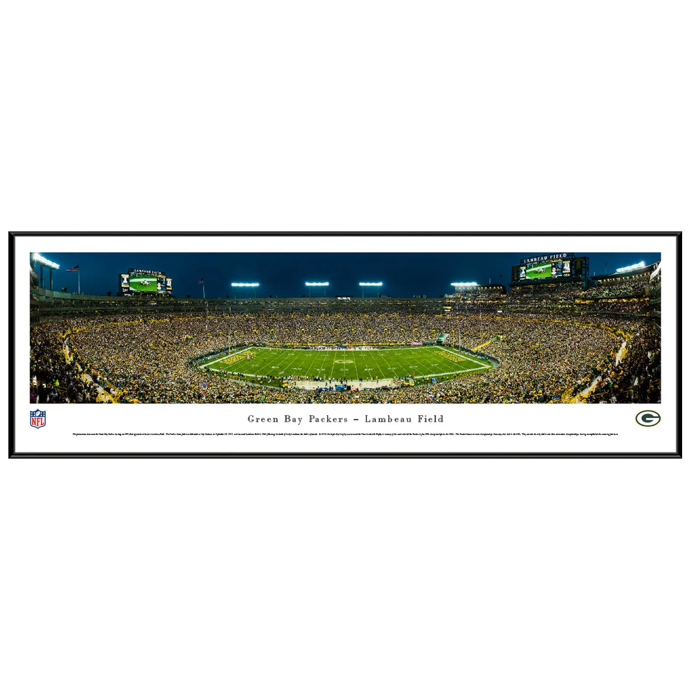 Green Bay Packers Lambeau Field Night Panoramic Picture (Shipped)