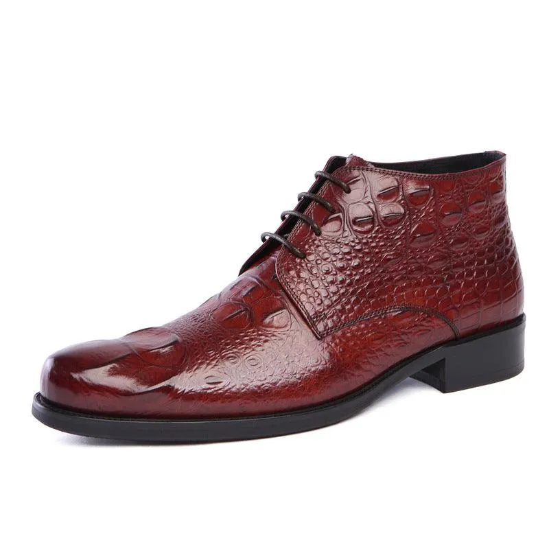 Hairdresser Men's Boots High Top Leather Shoes