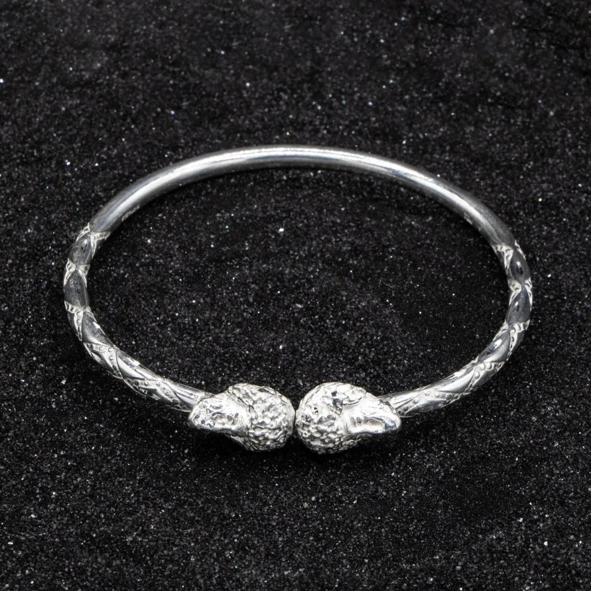 Heavy Afro Head Bangle with Diamante Pattern