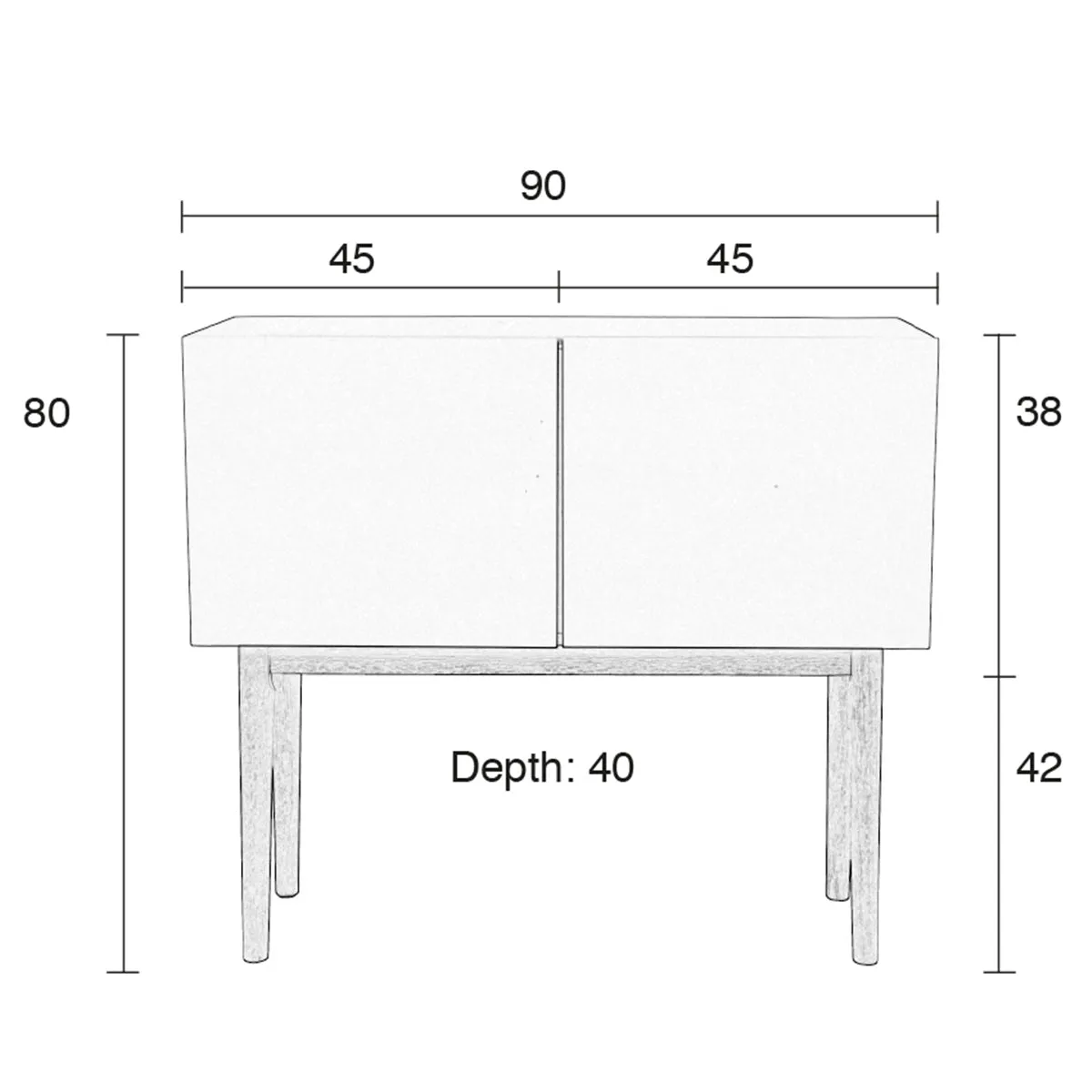 High On Wood 2 Door Cabinet