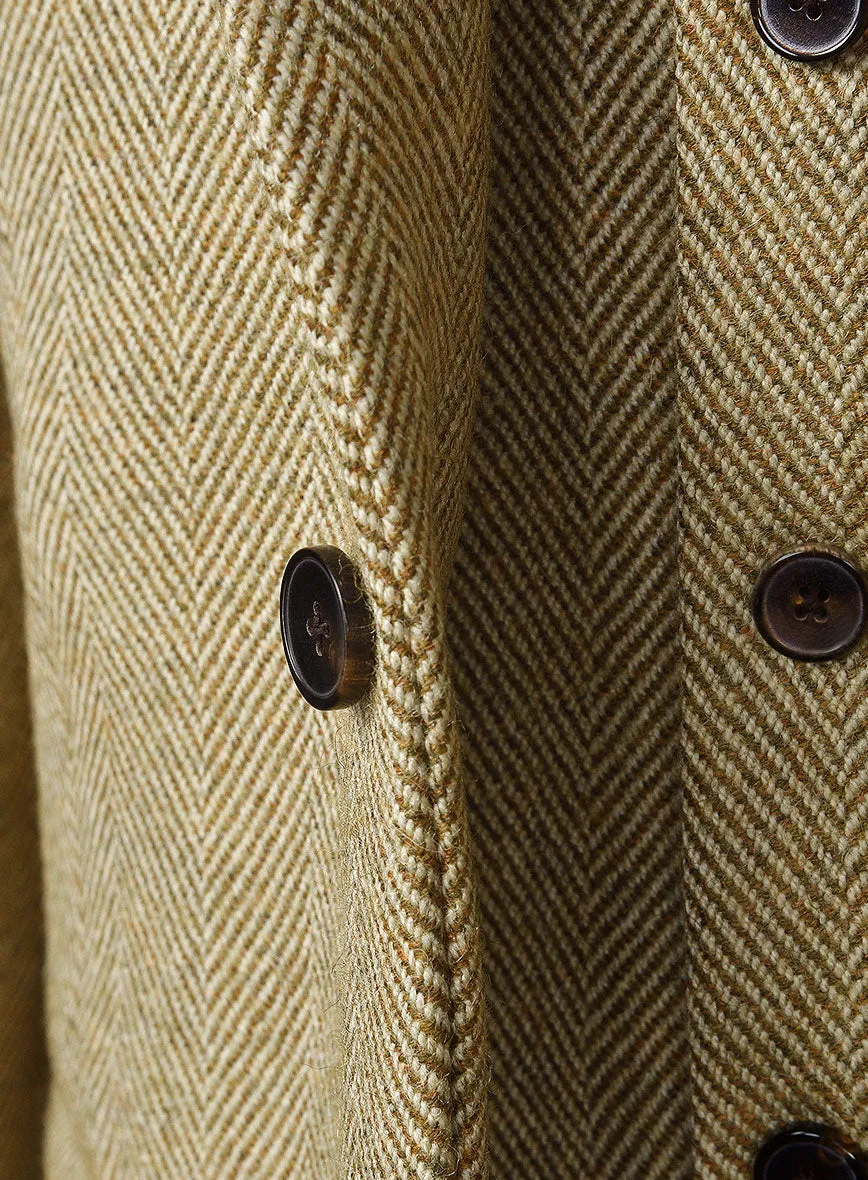 Highlander Heavy Beige Herringbone Tweed 3 Piece Suit