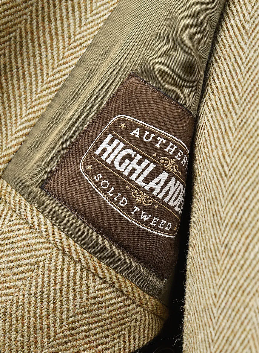 Highlander Heavy Beige Herringbone Tweed 3 Piece Suit