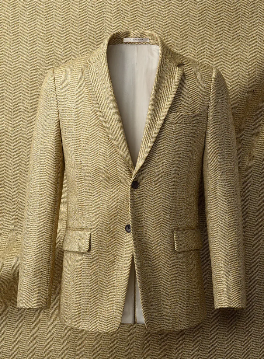 Highlander Heavy Beige Herringbone Tweed Jacket II