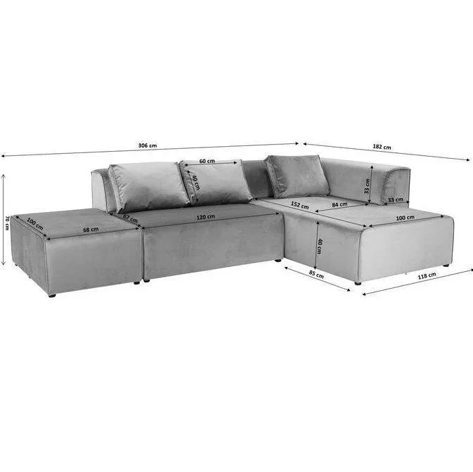 Infinity Velvet Corner Sofa