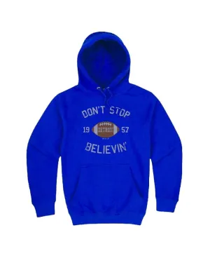 Ink Detroit Don't Stop Believin’ 1957 Heavy Weight Hoodie - Dark Royal Blue