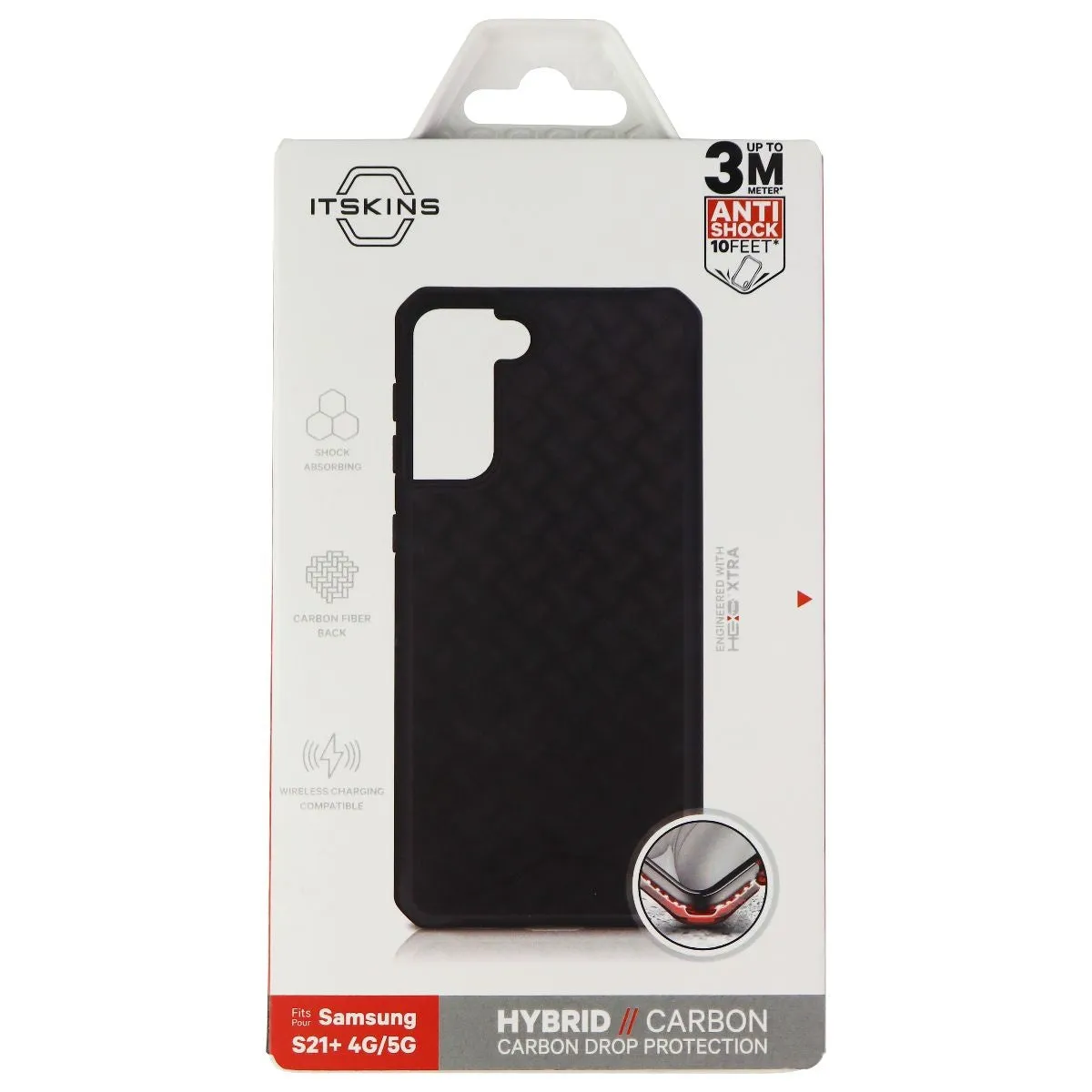 ITSKINS Hybrid Carbon Case for Samsung Galaxy (S21 ) - Black/Heavy Weave