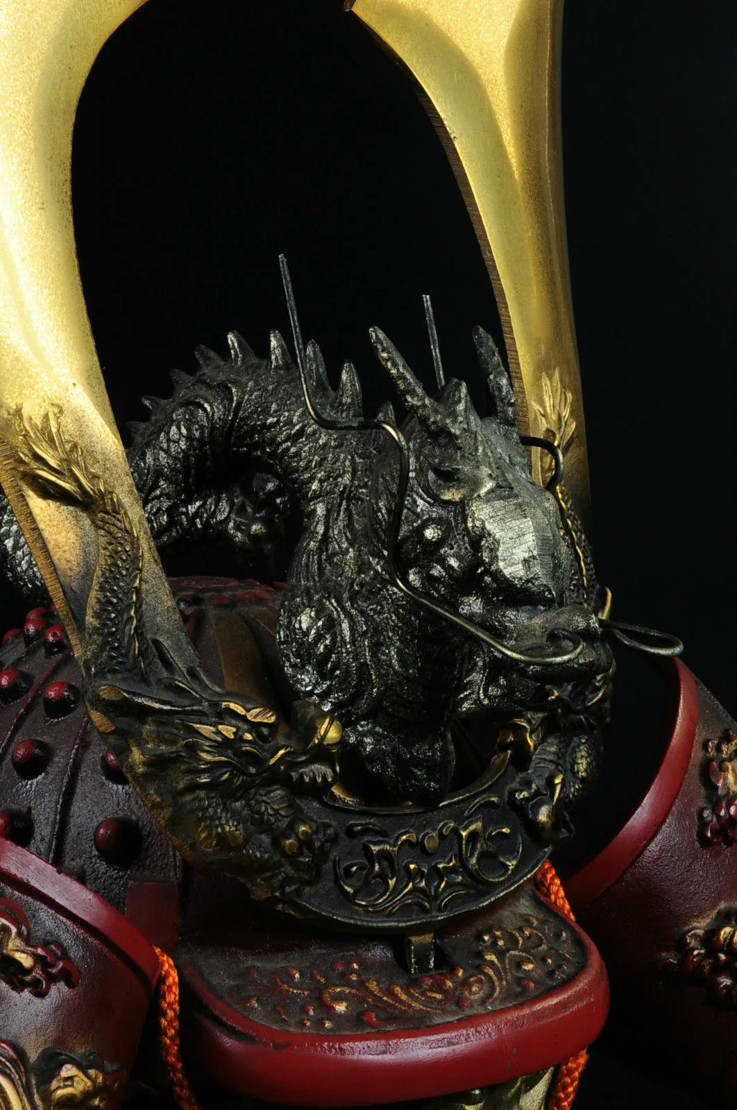 Japanese Samurai Kabuto Helmet -dragon red helmet with a mask- Genji Tsushima