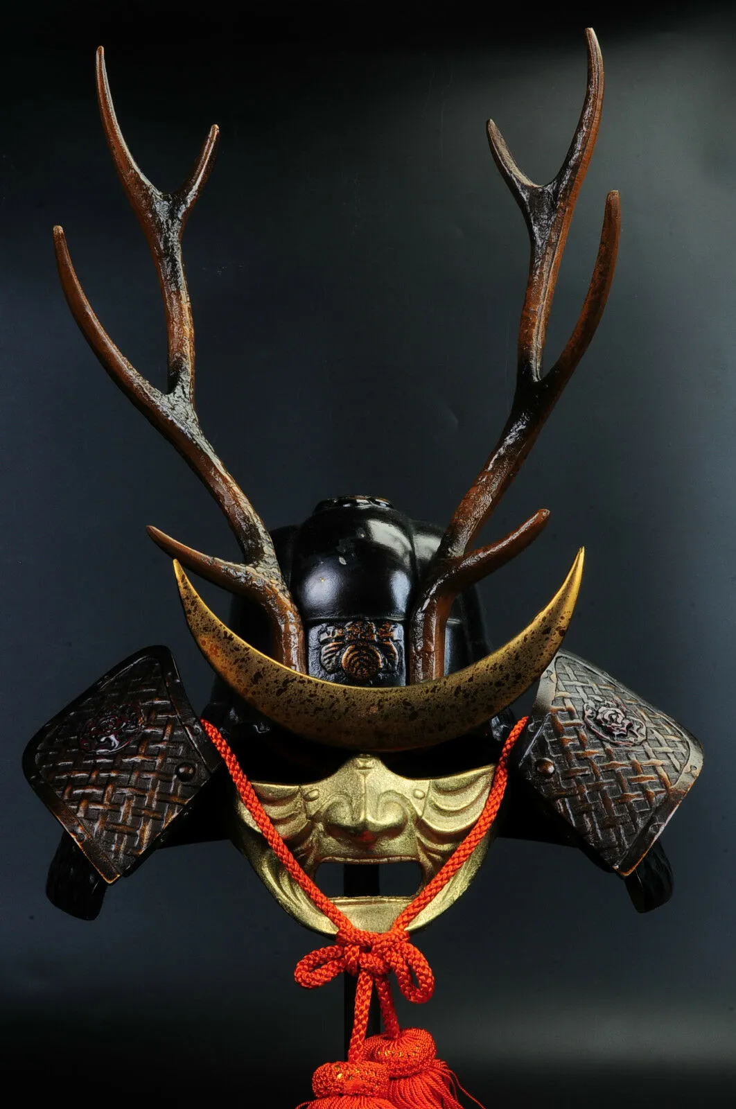 Japanese Vintage Samurai Helmet  shikanosuke kabuto with a mask Tsushima