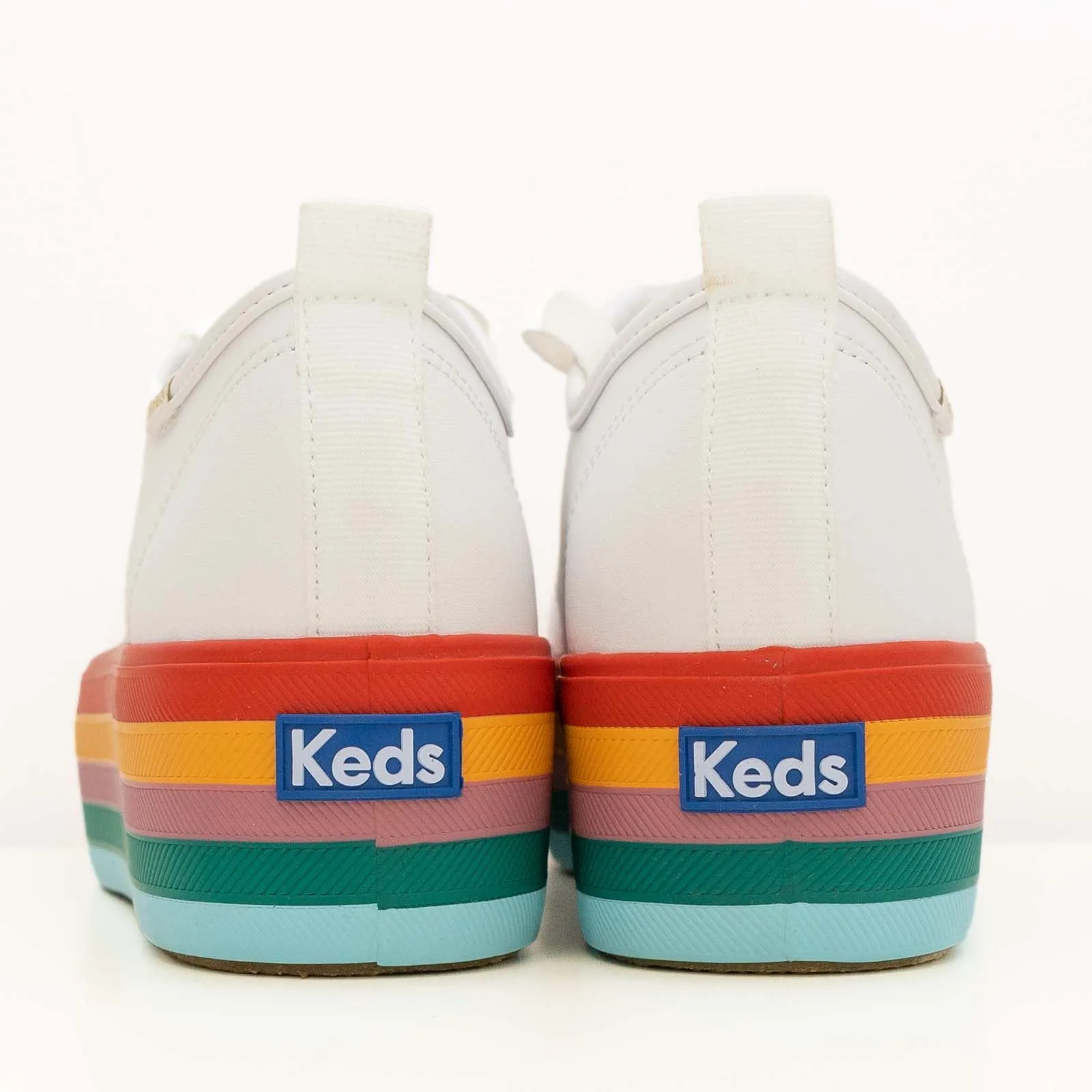 Keds Shoes Triple Up Rainbow Leather White Trainers