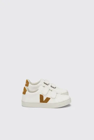 Kids Esplar Velcro Chromefree Leather - Extra White / Camel