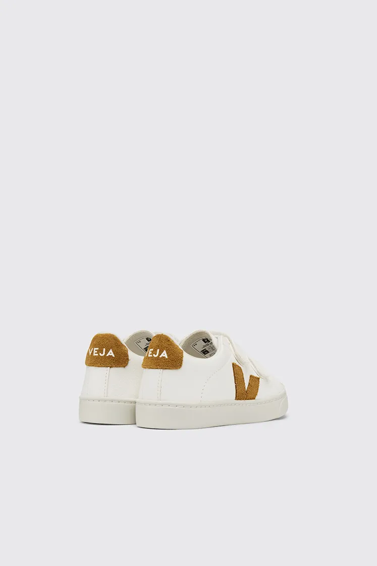 Kids Esplar Velcro Chromefree Leather - Extra White / Camel