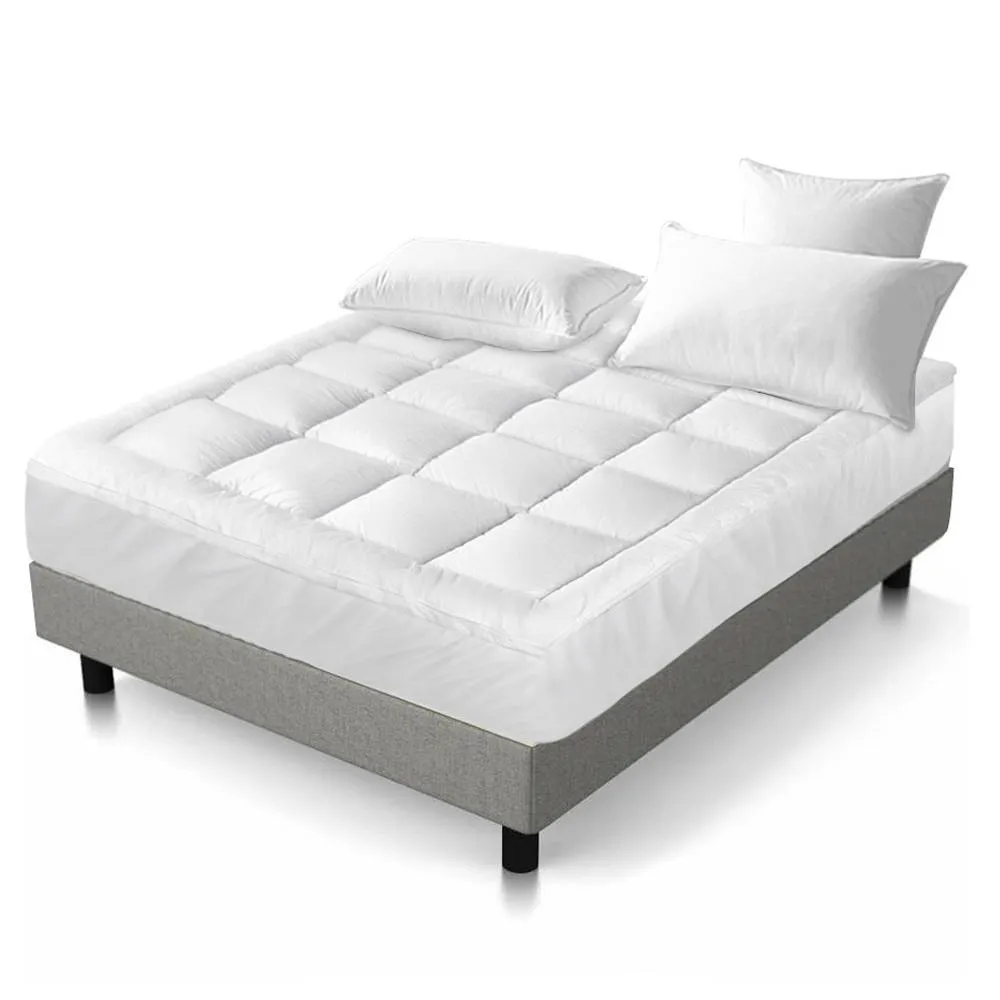 King Premium Package | Altona Bed Charcoal, Algarve Euro Top Mattress (Medium Firm) & Bamboo Mattress Topper!