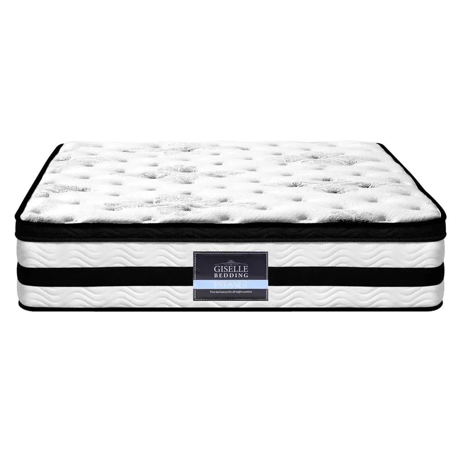 King Premium Package | Altona Bed Charcoal, Algarve Euro Top Mattress (Medium Firm) & Deluxe Mattress Topper!