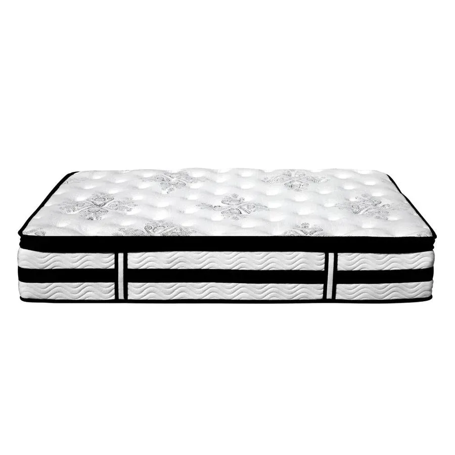 King Premium Package | Altona Bed Charcoal, Algarve Euro Top Mattress (Medium Firm) & Deluxe Mattress Topper!