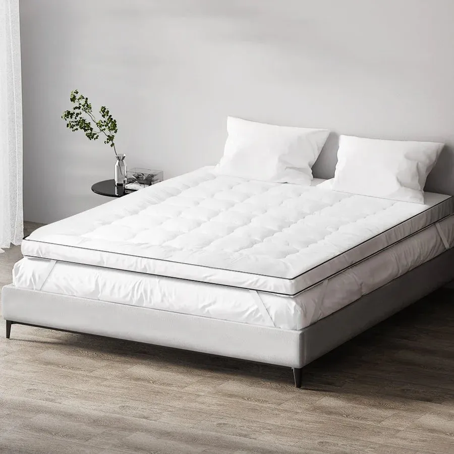 King Premium Package | Altona Bed Charcoal, Algarve Euro Top Mattress (Medium Firm) & Deluxe Mattress Topper!