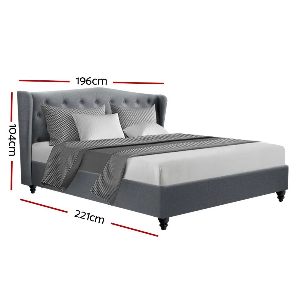 King Premium Package | Altona Bed Grey, Algarve Euro Top Mattress (Medium Firm) & Bamboo Mattress Topper!