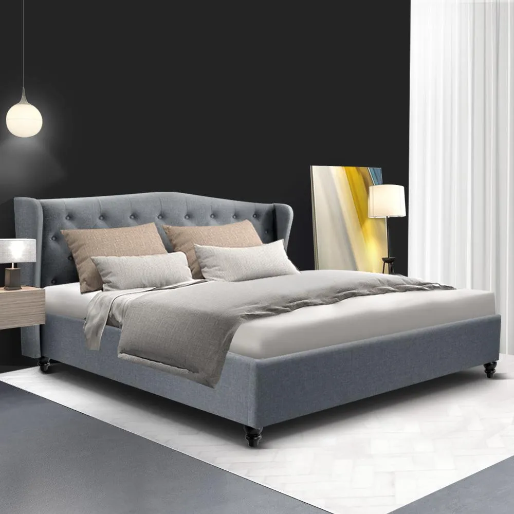 King Premium Package | Altona Bed Grey, Algarve Euro Top Mattress (Medium Firm) & Deluxe Mattress Topper!