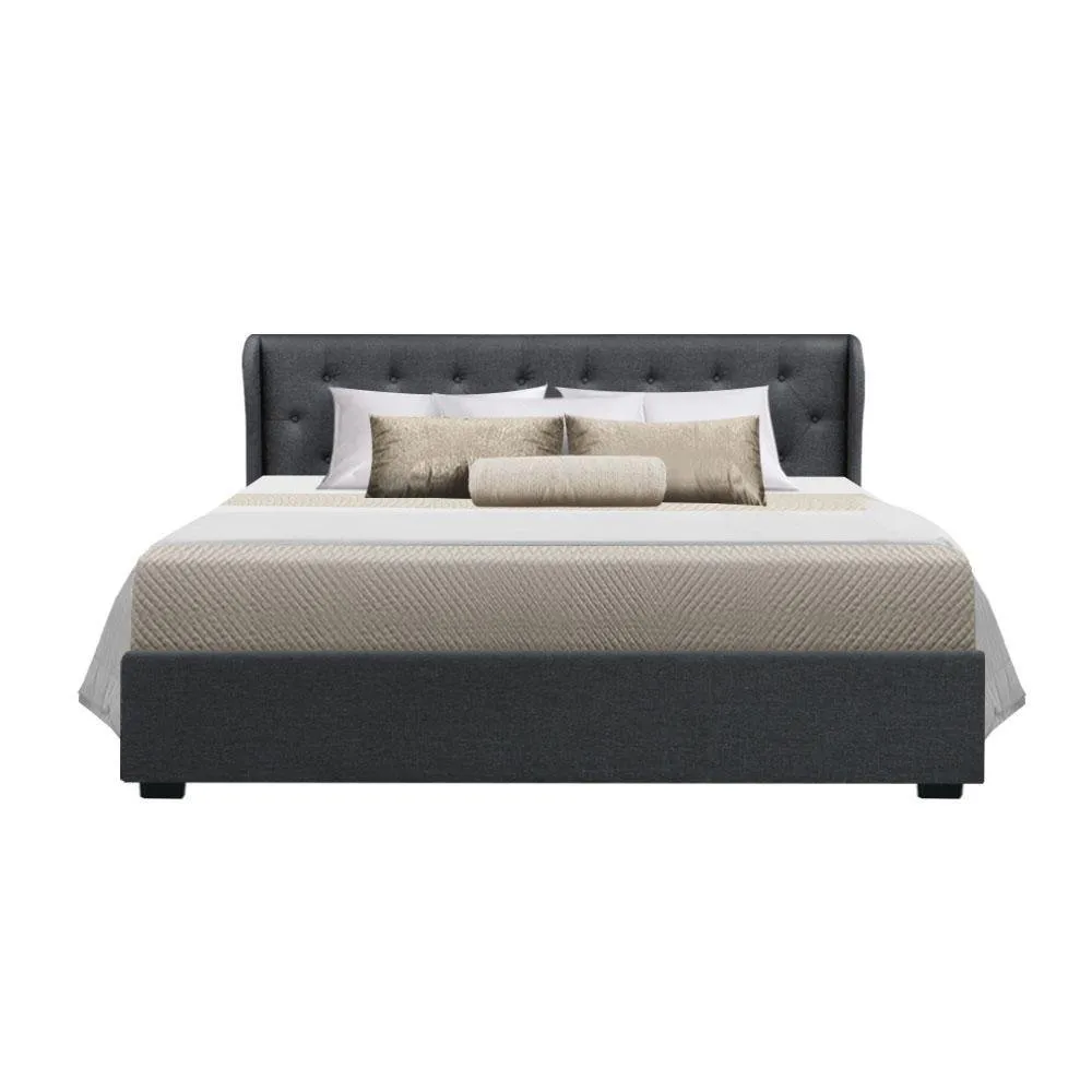 King Premium Package | Elouera Bed Charcoal, Algarve Euro Top Mattress (Medium Firm) & Bamboo Mattress Topper!