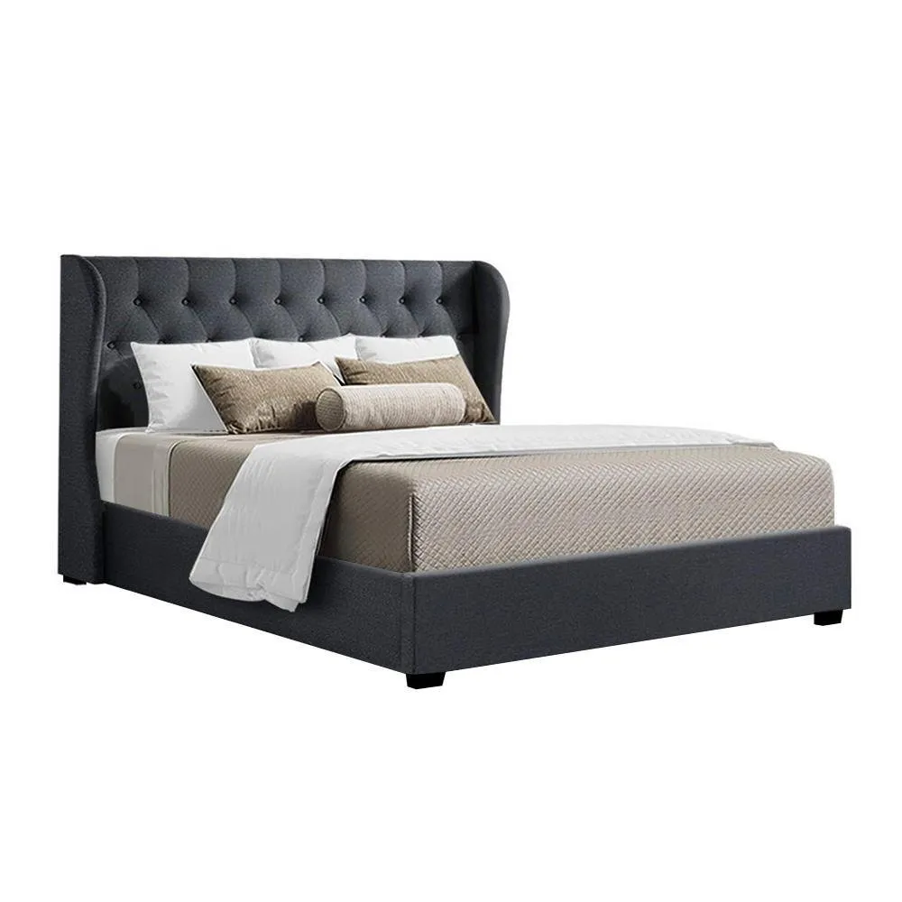 King Premium Package | Elouera Bed Charcoal, Algarve Euro Top Mattress (Medium Firm) & Bamboo Mattress Topper!