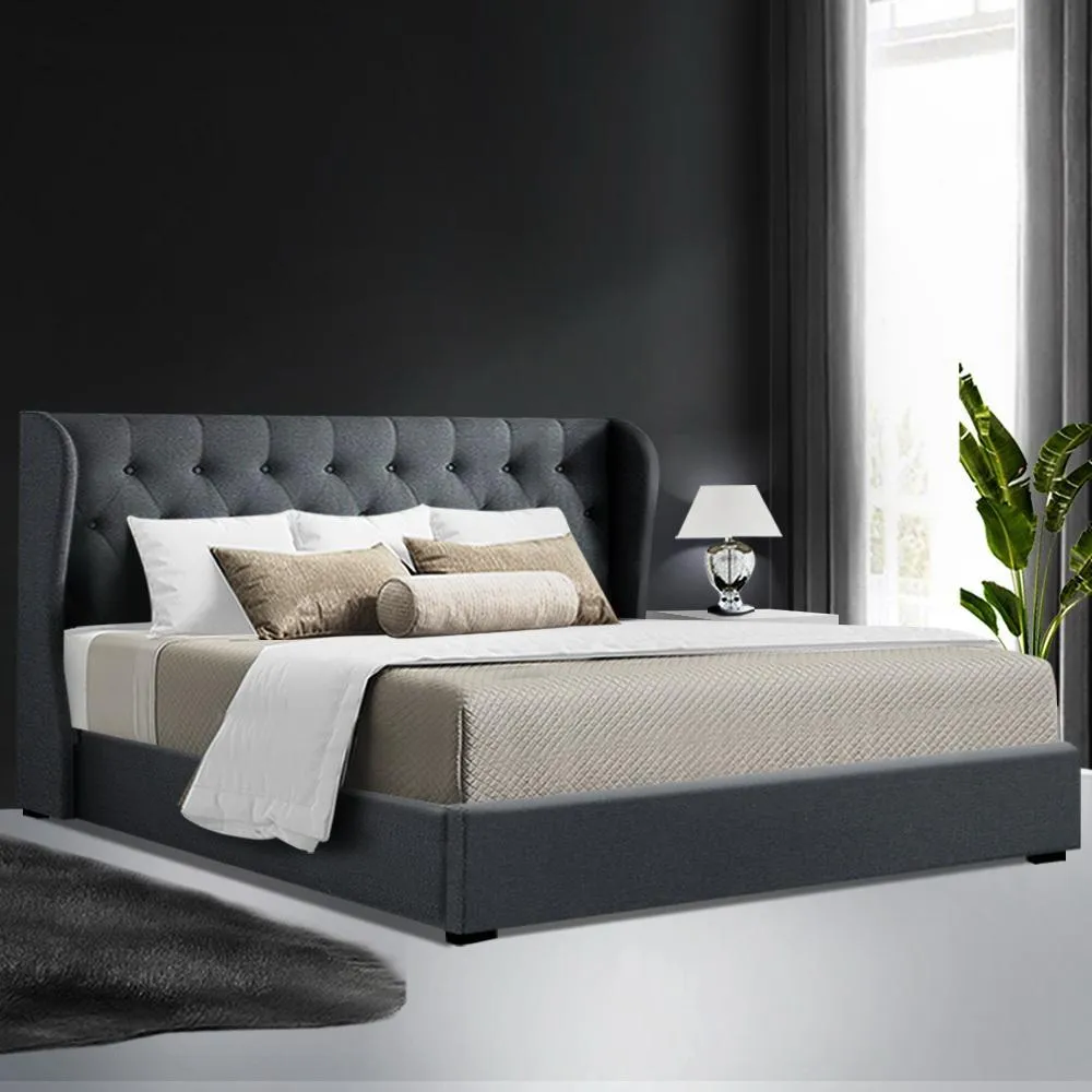 King Premium Package | Elouera Bed Charcoal, Algarve Euro Top Mattress (Medium Firm) & Bamboo Mattress Topper!